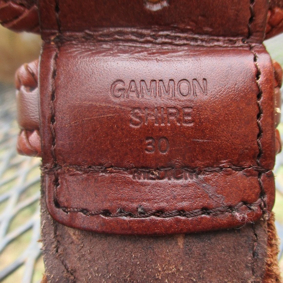 Gammon Shire Brown Leather Woven Boho Belt Size 30 - Picture 5 of 5